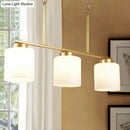 GobekUsa Minimalist Opal Frosted Glass Island Lighting Fixture - 3 Heads Hanging Pendant Light