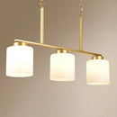 GobekUsa Minimalist Opal Frosted Glass Island Lighting Fixture - 3 Heads Hanging Pendant Light