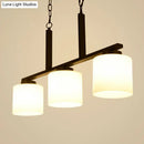 GobekUsa Minimalist Opal Frosted Glass Island Lighting Fixture - 3 Heads Hanging Pendant Light
