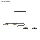 GobekUsa Minimalist Black Round Pendant Light - 4-Bulb Metallic Chandelier Fixture, Warm/White Lighting