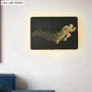 GobekUsa Minimalist LED Wall Lamp with Running Man Pattern