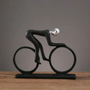 Minimalist black & silver cyclist sculpture figurine living room decor by Decorbites