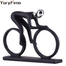 Minimalist black & silver cyclist sculpture figurine living room decor by Decorbites