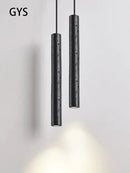 GobekUsa Black Stone Tube LED Chandelier for Bedroom Lighting