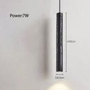 GobekUsa Black Stone Tube LED Chandelier for Bedroom Lighting