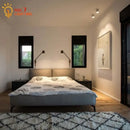 GobekUsa Black Walnut Swing Arm Wall Lamp with Switch | Minimalist Design for Home Decor