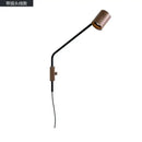 GobekUsa Black Walnut Swing Arm Wall Lamp with Switch | Minimalist Design for Home Decor