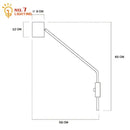 GobekUsa Black Walnut Swing Arm Wall Lamp with Switch | Minimalist Design for Home Decor