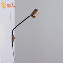 GobekUsa Black Walnut Swing Arm Wall Lamp with Switch | Minimalist Design for Home Decor