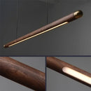 GobekUsa Black Walnut Wood Pendant Lights: Minimalist LED Dining Room Hanglamp