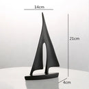 GobekUsa Abstract Resin Sailboat Ferry Triangle Ornament - Golden Home Decor Craft
