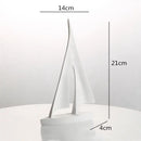 GobekUsa Abstract Resin Sailboat Ferry Triangle Ornament - Golden Home Decor Craft