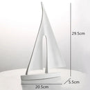 GobekUsa Abstract Resin Sailboat Ferry Triangle Ornament - Golden Home Decor Craft