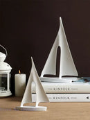 GobekUsa Abstract Resin Sailboat Ferry Triangle Ornament - Golden Home Decor Craft
