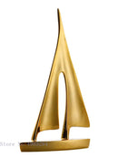 GobekUsa Abstract Resin Sailboat Ferry Triangle Ornament - Golden Home Decor Craft