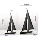 GobekUsa Abstract Resin Sailboat Ferry Triangle Ornament - Golden Home Decor Craft