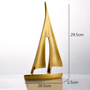 GobekUsa Abstract Resin Sailboat Ferry Triangle Ornament - Golden Home Decor Craft
