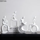 GobekUsa Abstract Resin Sculpture Modern Desk Decoration Minimalist Figures Ornaments
