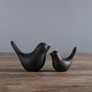 Minimalist black & white ceramic bird figurine set living room decor by Decorbites