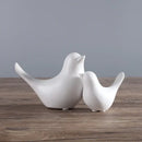 Minimalist black & white ceramic bird figurine set living room decor by Decorbites