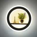 GobekUsa Minimalist Circular LED Wall Sconce in White for Living Room