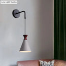 GobekUsa Minimalist Iron Wall Sconce with Conical Design - 1 Head, Black/Grey/White, Wall Mount
