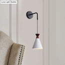 GobekUsa Minimalist Iron Wall Sconce with Conical Design - 1 Head, Black/Grey/White, Wall Mount