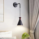 GobekUsa Minimalist Iron Wall Sconce with Conical Design - 1 Head, Black/Grey/White, Wall Mount