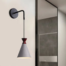 GobekUsa Minimalist Iron Wall Sconce with Conical Design - 1 Head, Black/Grey/White, Wall Mount