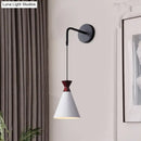 GobekUsa Minimalist Iron Wall Sconce with Conical Design - 1 Head, Black/Grey/White, Wall Mount