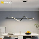 GobekUsa Dimmable LED Linear Chandelier Pendant for Kitchen Bedroom Dining Room