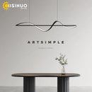 GobekUsa Dimmable LED Linear Chandelier Pendant for Kitchen Bedroom Dining Room