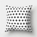 Minimalist black & white flocking pillowcase living room cushion cover by Decorbites