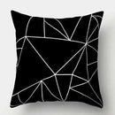 Minimalist black & white flocking pillowcase living room cushion cover by Decorbites