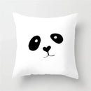 Minimalist black & white flocking pillowcase living room cushion cover by Decorbites
