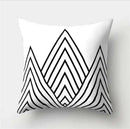 Minimalist black & white flocking pillowcase living room cushion cover by Decorbites