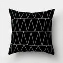Minimalist black & white flocking pillowcase living room cushion cover by Decorbites