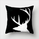 Minimalist black & white flocking pillowcase living room cushion cover by Decorbites