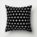 Minimalist black & white flocking pillowcase living room cushion cover by Decorbites