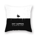 Minimalist black & white geometric cushion cover living room decor by Decorbites