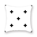 Minimalist black & white geometric cushion cover living room decor by Decorbites