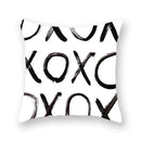 Minimalist black & white geometric cushion cover living room decor by Decorbites