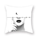 Minimalist black & white geometric cushion cover living room decor by Decorbites