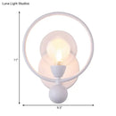 GobekUsa Modern Black/White Ring Wall Sconce Lamp with Glass Ball Shade