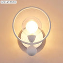 GobekUsa Modern Black/White Ring Wall Sconce Lamp with Glass Ball Shade