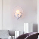 GobekUsa Modern Black/White Ring Wall Sconce Lamp with Glass Ball Shade