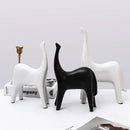 Minimalist black & white horse abstract ornaments living room decor by Decorbites