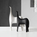 Minimalist black & white horse abstract ornaments living room decor by Decorbites