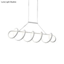 GobekUsa Minimalist Black/White LED Ceiling Light for Dining Room: Twisted Metallic Island Lighting