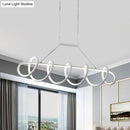 GobekUsa Minimalist Black/White LED Ceiling Light for Dining Room: Twisted Metallic Island Lighting